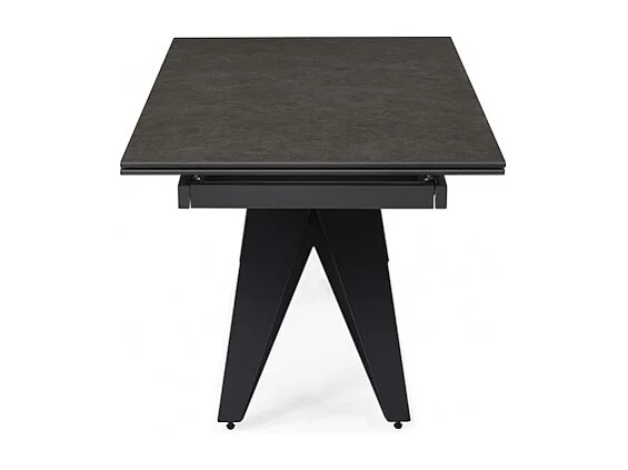 Table extensible 160/240 cm céramique gris foncé pied géométrique - UTAH 03