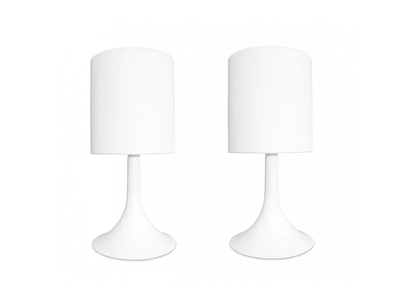 Lot de 2 petites lampes de chevet blanc et doré - SIMPLY 3729