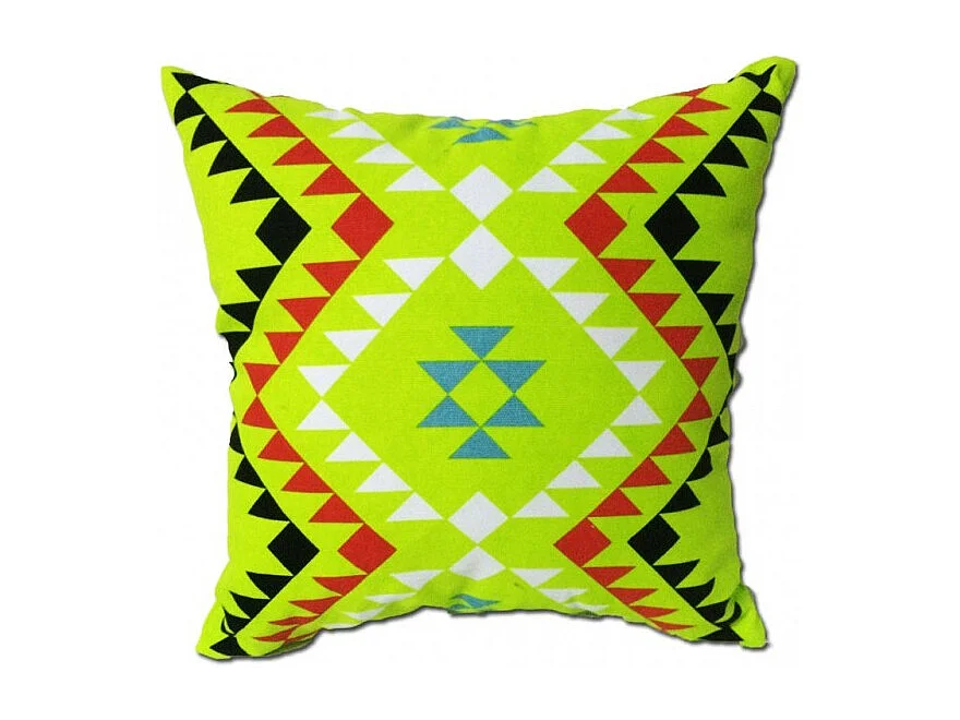 Coussin carré 45 cm avec motif tribal vert - TRIBE