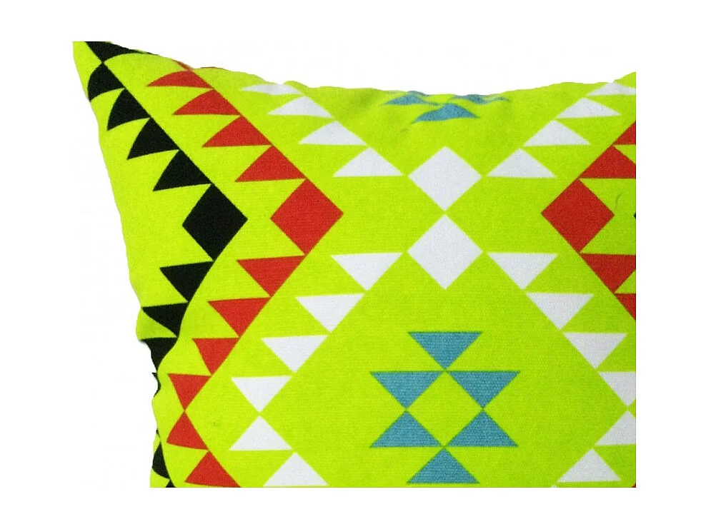 Coussin carré 45 cm avec motif tribal vert - TRIBE