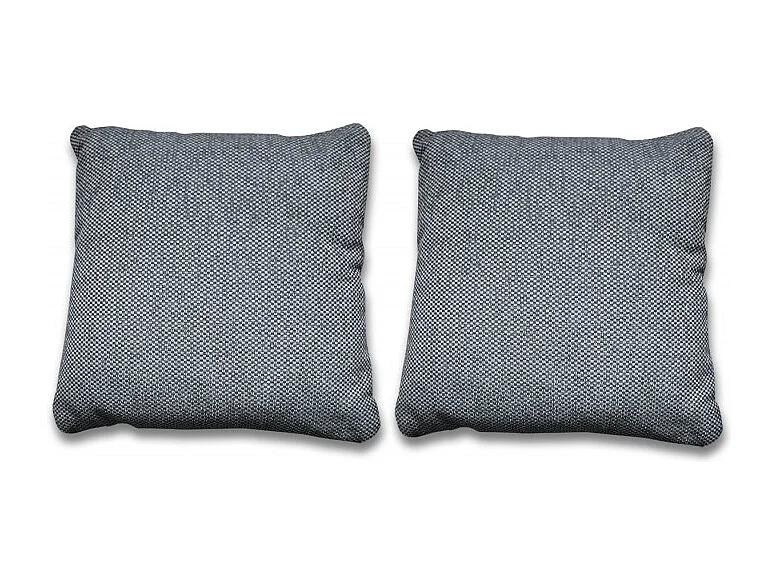 Lot 2 coussins carré 40 x 40 cm en tissu épais gris foncé - DORA