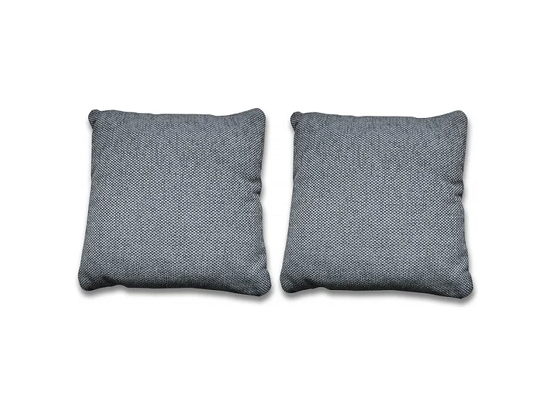Lot 2 coussins carré 40 x 40 cm en tissu épais gris foncé - DORA