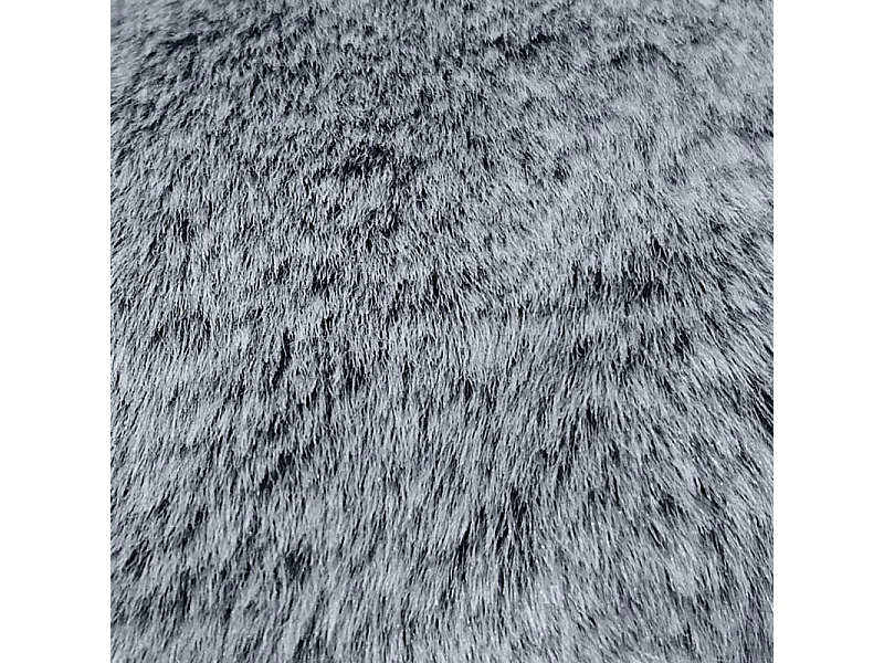 Lot de 2 coussins en fausse fourrure gris givré doux et épais - LEVY