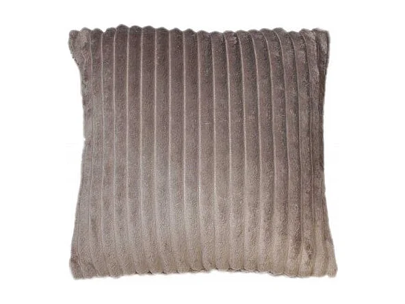 Coussin carré 40 cm marron glacé en velours côtelé doux - BOREAL