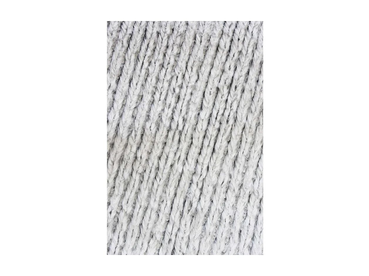 Coussin carré 40 cm gris clair en polaire douce effet tricot - LENO