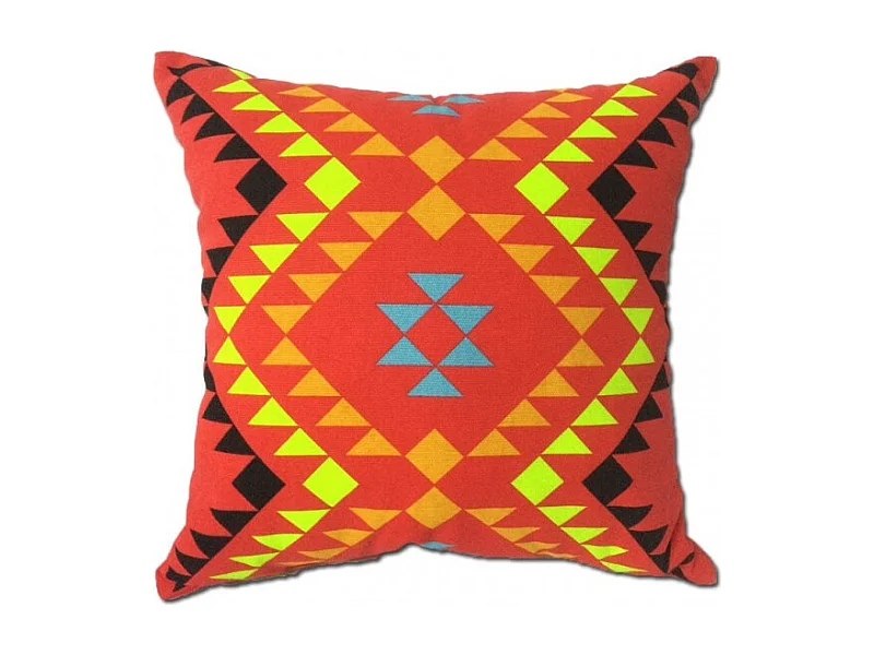 Coussin carré 45 cm avec motif tribal rouge - TRIBE