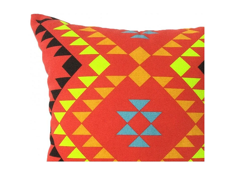 Coussin carré 45 cm avec motif tribal rouge - TRIBE