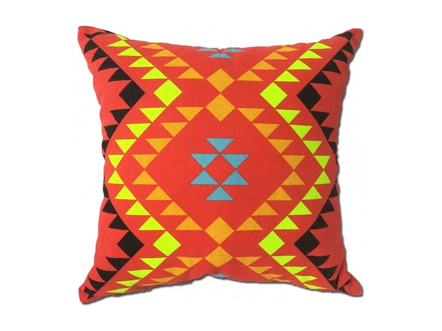 Coussin carré 45 cm avec motif tribal rouge - TRIBE