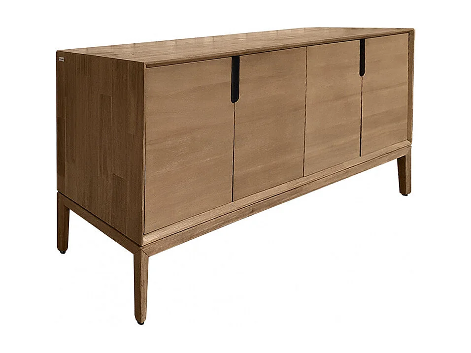 Buffet en bois d'acacia avec poignées en métal noir - KASSIA