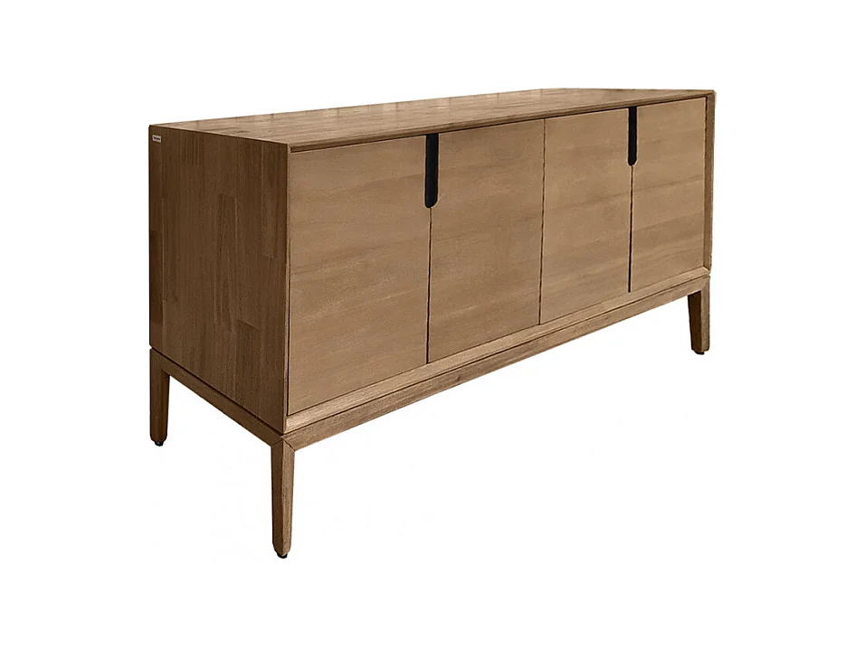 Buffet en bois d'acacia avec poignées en métal noir - KASSIA