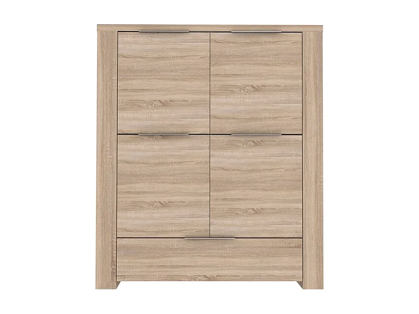 Armoirette de rangement 4 portes décor chêne clair - OPIO