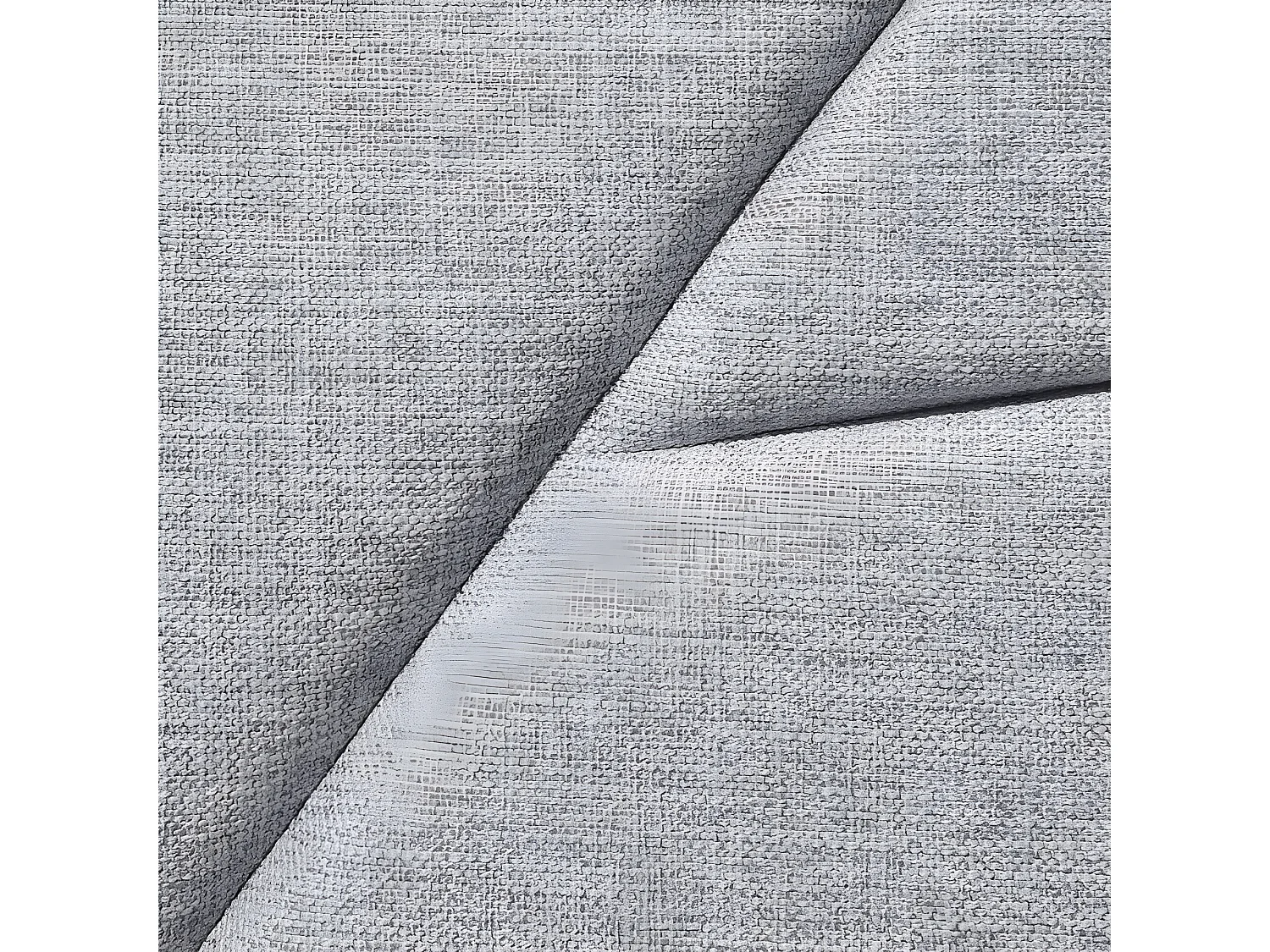 Lit double 160 x 200 cm en tissu gris + sommier fixe - ALASKA