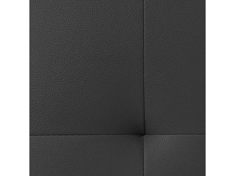 Lit double 140 x 190 cm en simili noir + sommier fixe - PANDORA