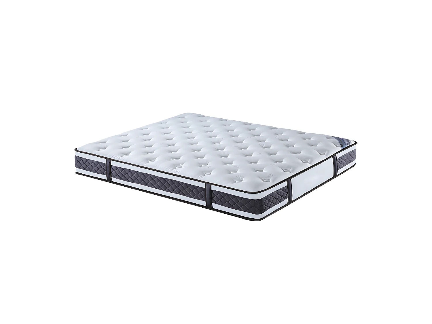 Pack lit 140 x 190 cm en tissu avec tiroirs + matelas - VANCOUVER