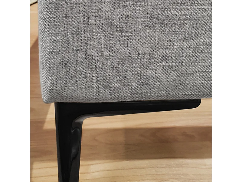 Lit double 160 x 200 cm en tissu gris + sommier fixe - PALAZZO