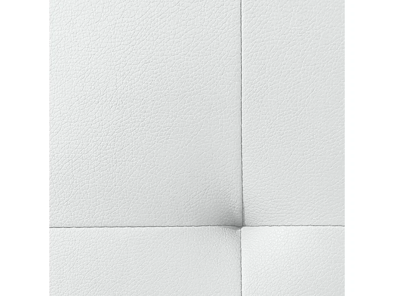 Pack lit 140 x 190 cm en simili blanc + matelas - PANDORA