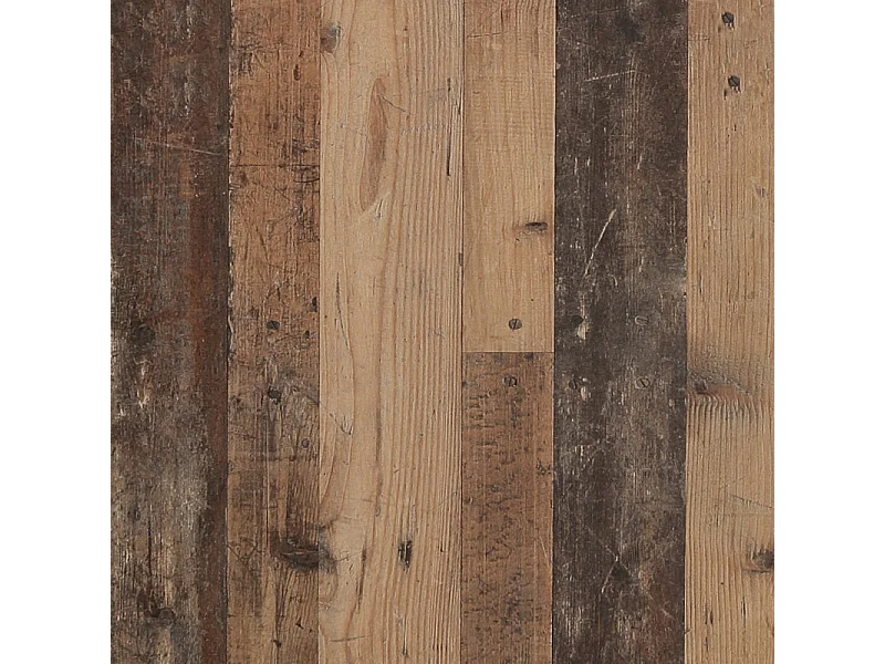 Lit 90 x 200 cm 2 tiroirs décor bois vintage et béton gris - BUCKY