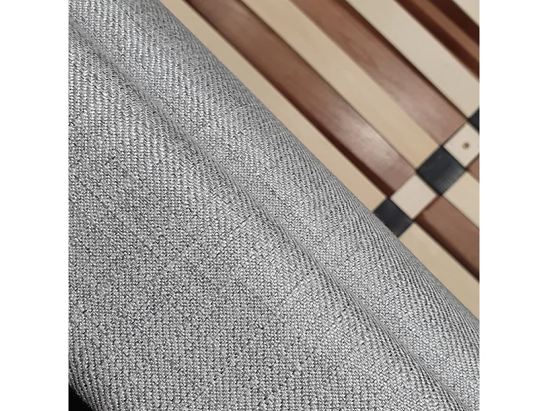 Pack lit 160 x 200 cm en tissu gris + matelas - PALAZZO