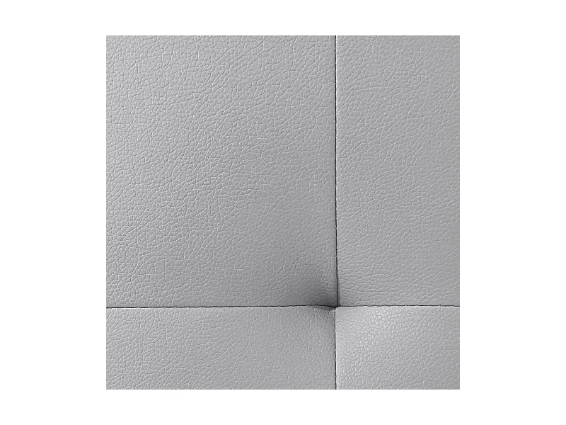 Pack lit 160 x 200 cm en simili gris + matelas - PANDORA