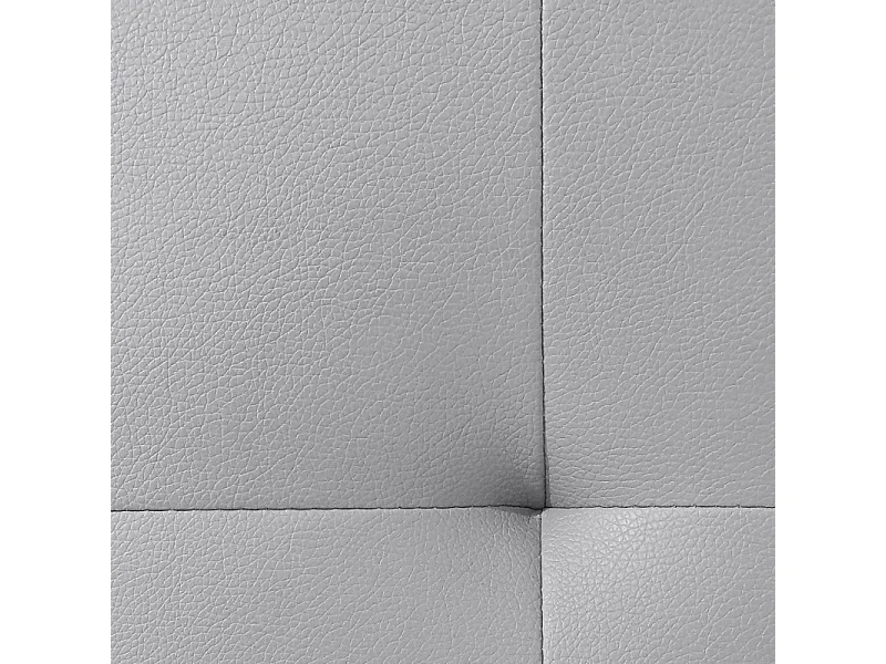 Pack lit 160 x 200 cm en simili gris + matelas - PANDORA