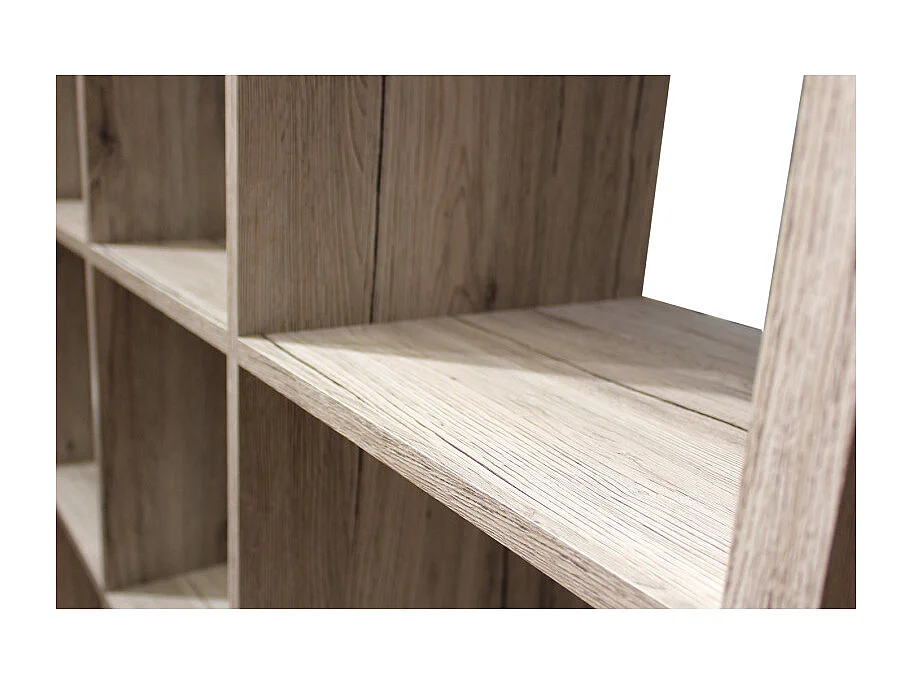 Etagère cube 15 casiers décor chêne grisé - Classico