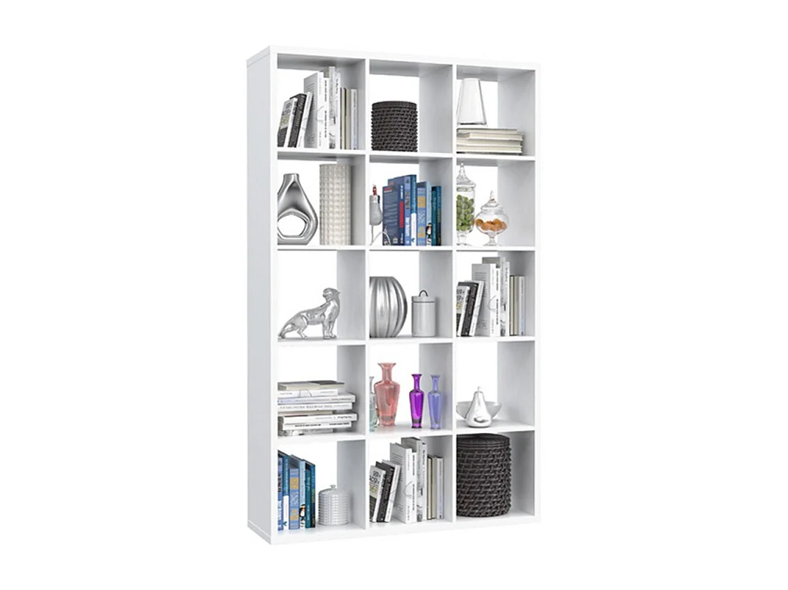 Étagère cube 15 casiers décor blanc - Classico