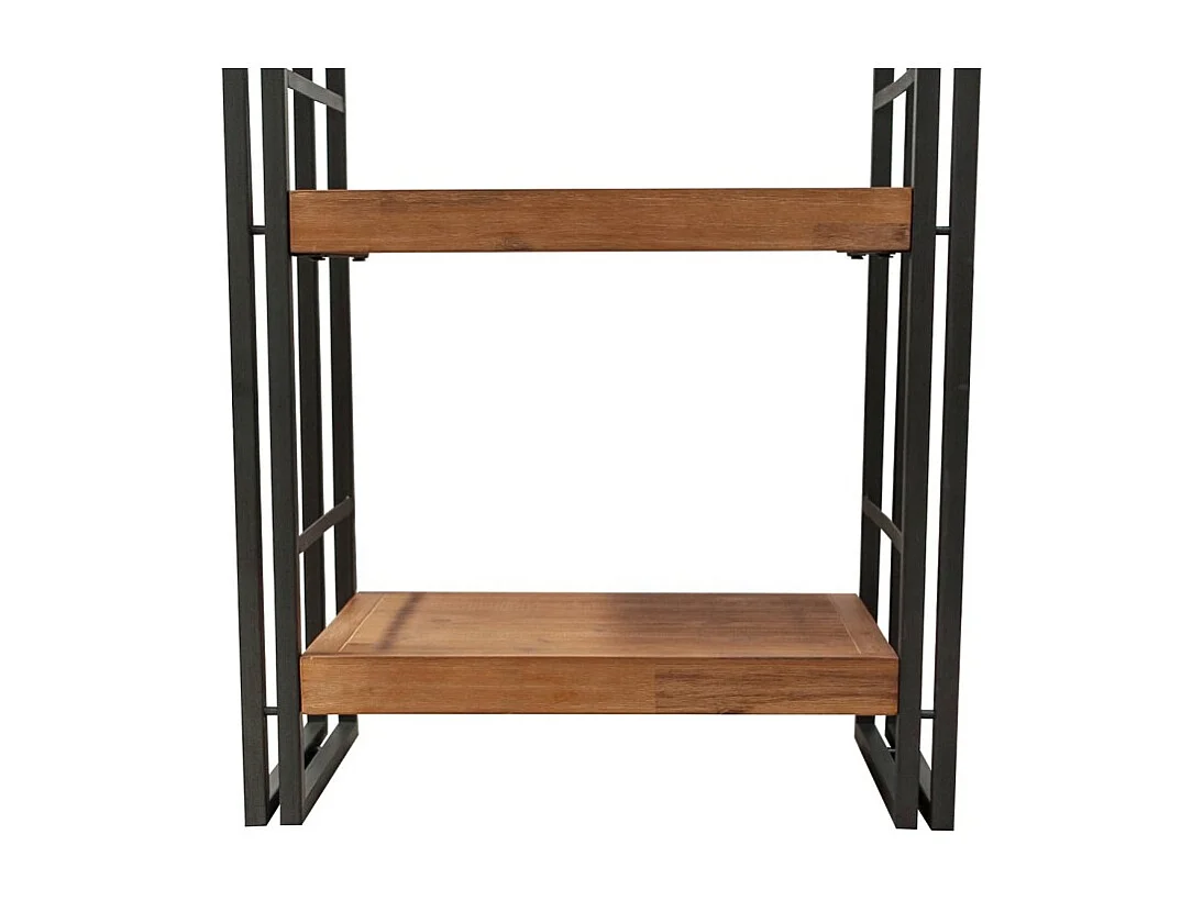 Bibliothèque 140 x 60 cm 4 étagères acacia et métal - WORKSHOP