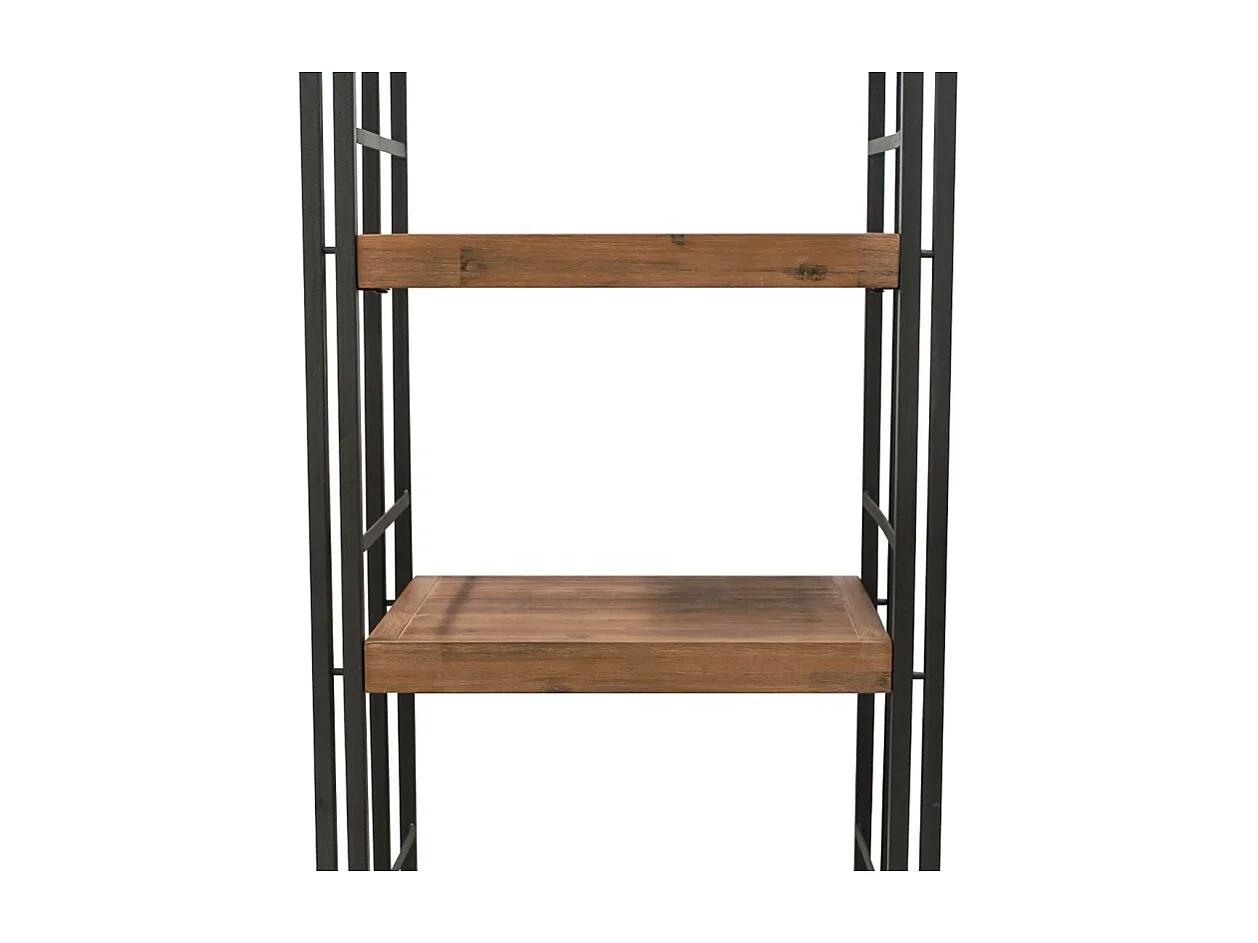 Bibliothèque 140 x 60 cm 4 étagères acacia et métal - WORKSHOP