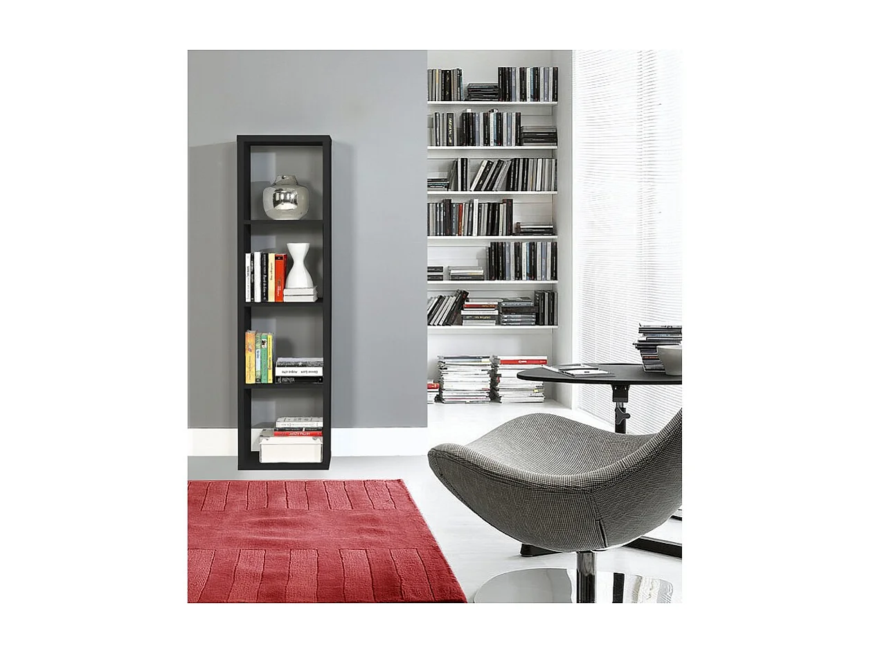 Etagère colonne 4 casiers noir mat - CLASSICO