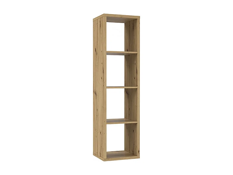 Etagère colonne 4 casiers décor bois rustique texturé - CLASSICO