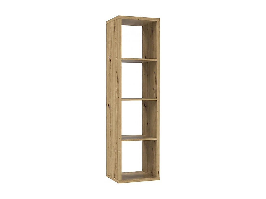 Etagère colonne 4 casiers décor bois rustique texturé - CLASSICO