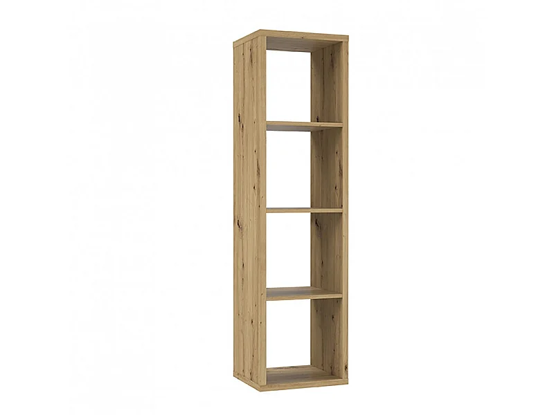 Etagère colonne 4 casiers décor bois rustique texturé - CLASSICO