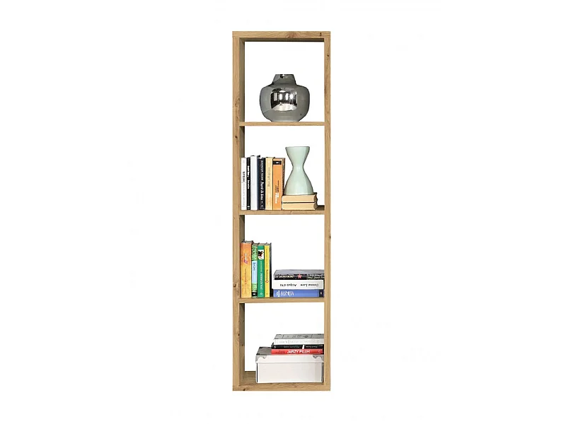 Etagère colonne 4 casiers décor bois rustique texturé - CLASSICO