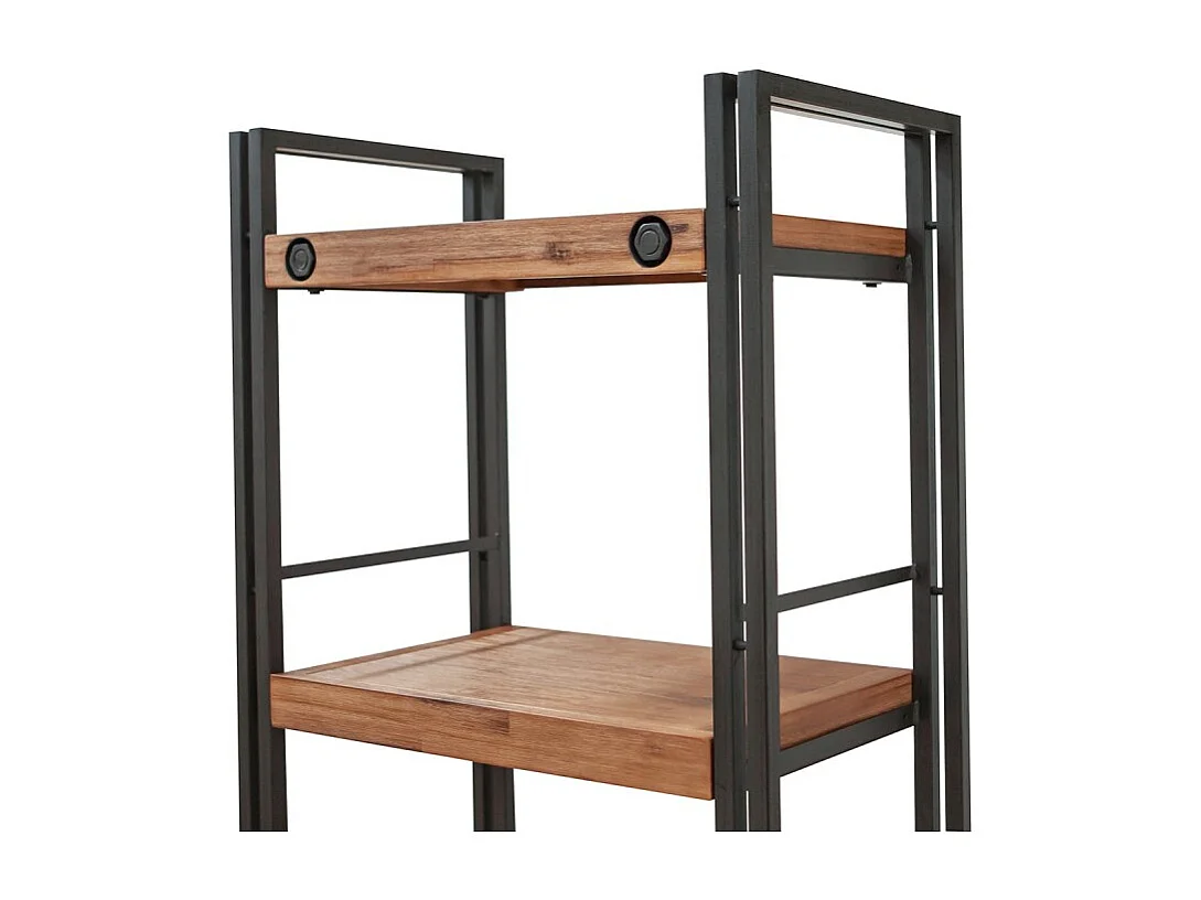 Bibliothèque 190 x 60 cm en bois d'acacia et métal - WORKSHOP