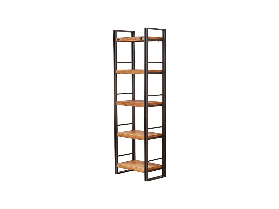 Bibliothèque 190 x 60 cm en bois d'acacia et métal - WORKSHOP