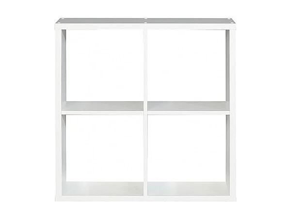 Etagère cube 4 casiers décor blanc - Classico