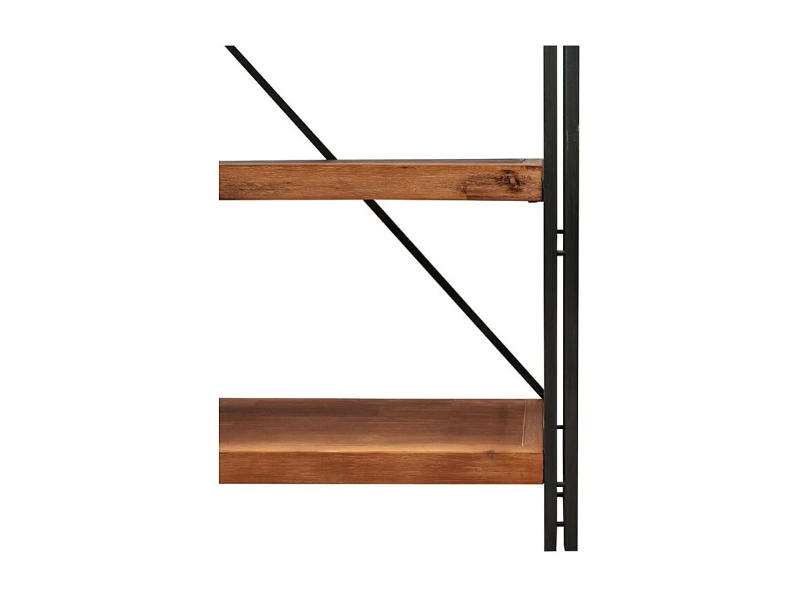 Bibliothèque 190 x 150 cm en bois d'acacia et métal - WORKSHOP