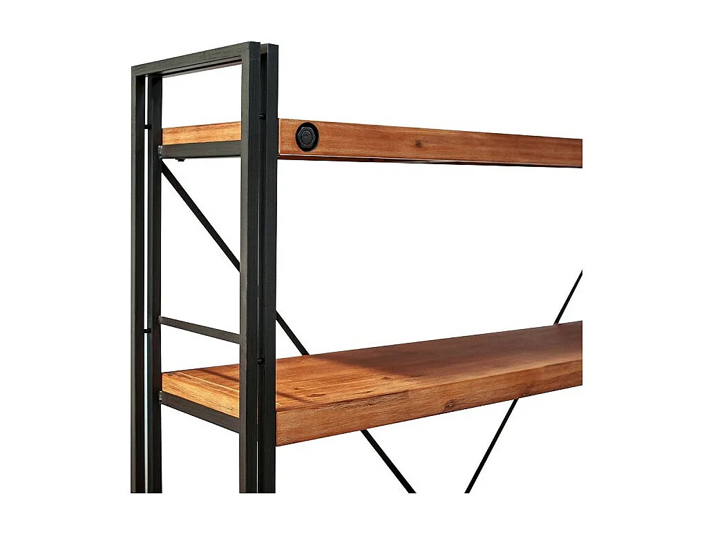 Bibliothèque 190 x 150 cm en bois d'acacia et métal - WORKSHOP