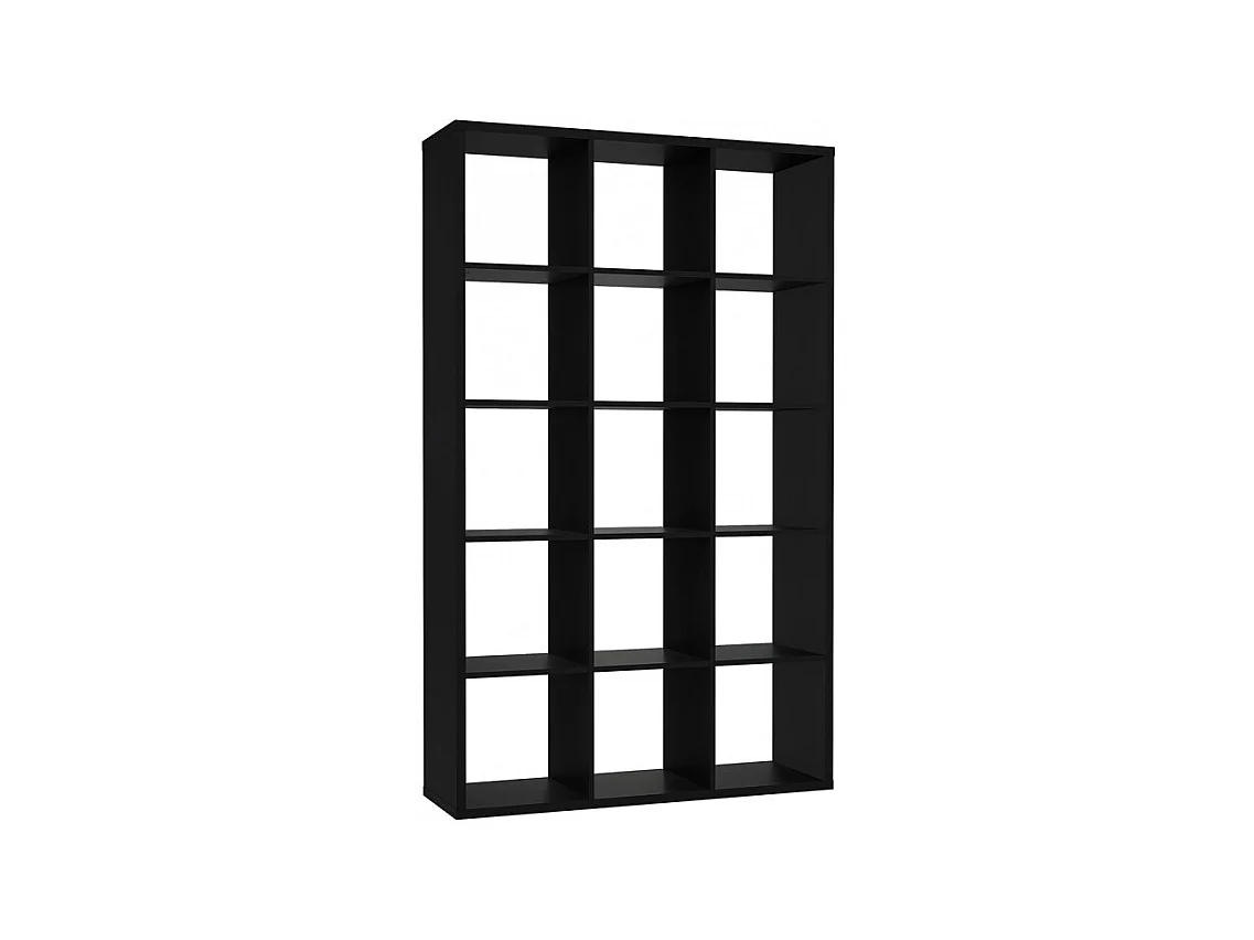 Etagère cube 15 casiers noir mat bibliothèque moderne - CLASSICO