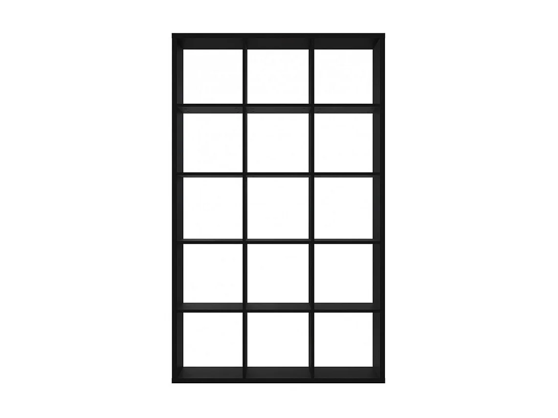 Etagère cube 15 casiers noir mat bibliothèque moderne - CLASSICO
