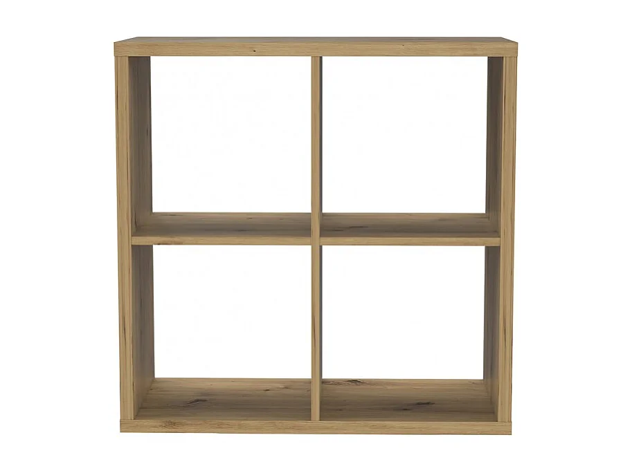 Etagère cube 4 casiers décor bois rustique texturé - CLASSICO