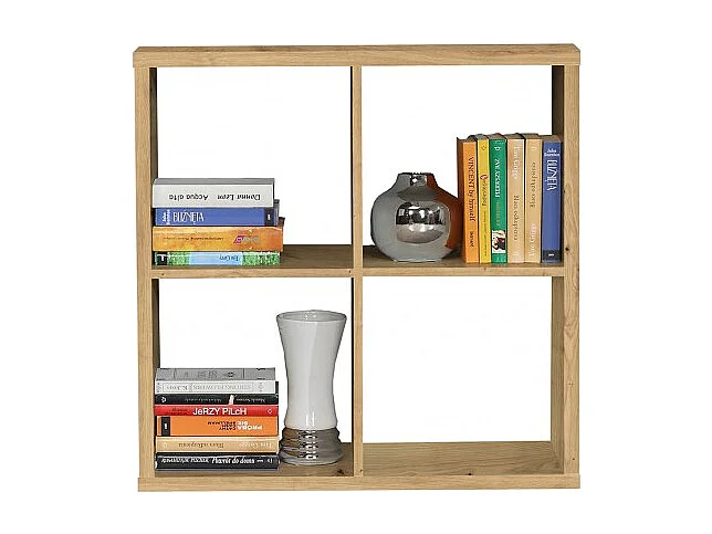 Etagère cube 4 casiers décor bois rustique texturé - CLASSICO