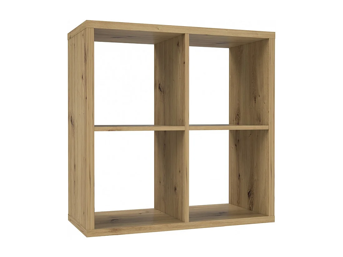 Etagère cube 4 casiers décor bois rustique texturé - CLASSICO