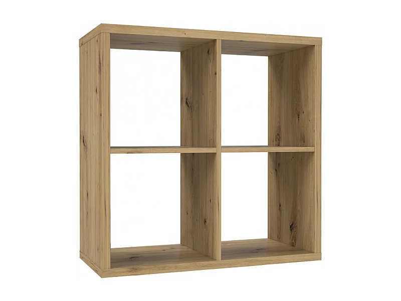 Etagère cube 4 casiers décor bois rustique texturé - CLASSICO