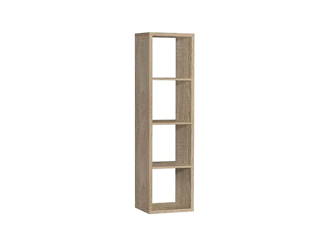 Etagère colonne 4 casiers décor chêne - Classico