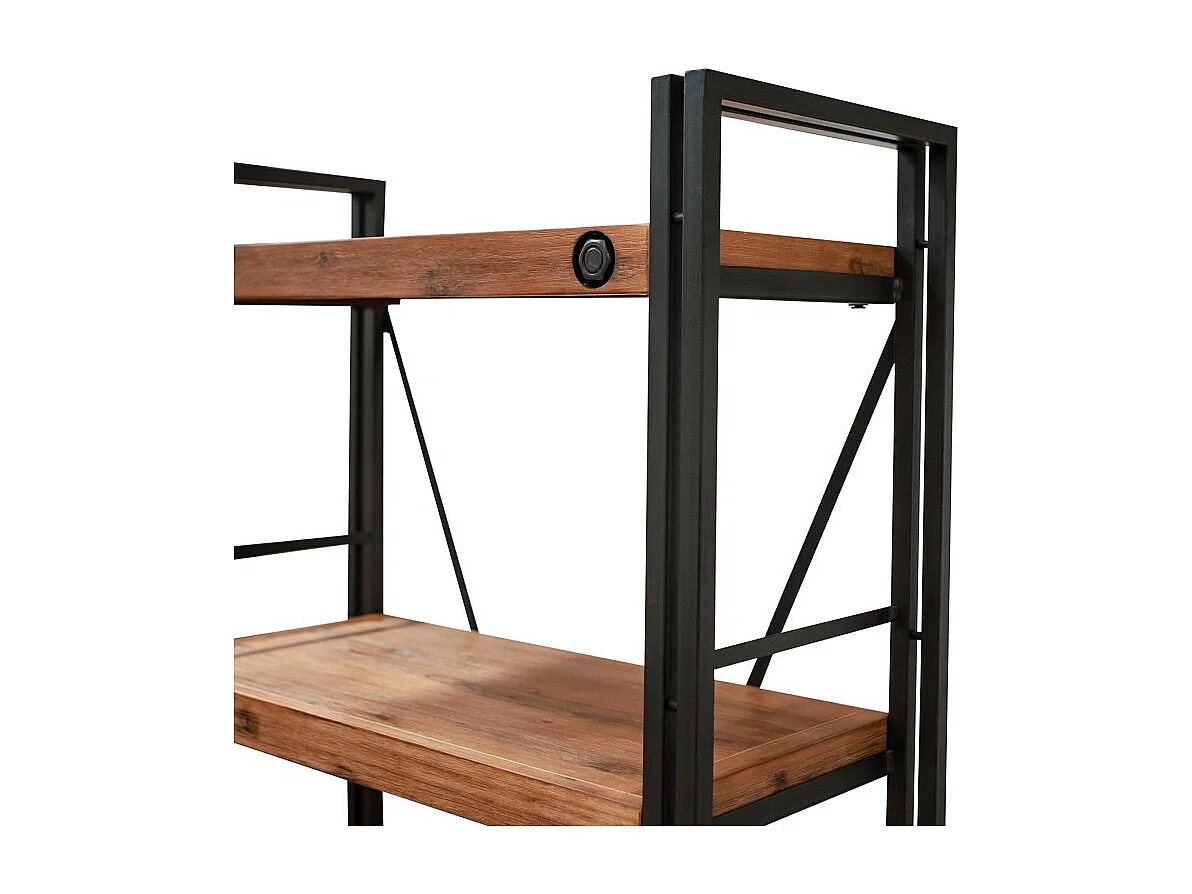Bibliothèque 190 x 80 cm 5 tablettes bois acacia et métal - WORKSHOP