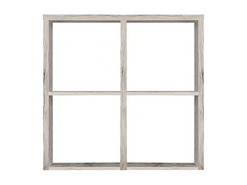 Étagère cube 4 casiers décor chêne gris - Classico