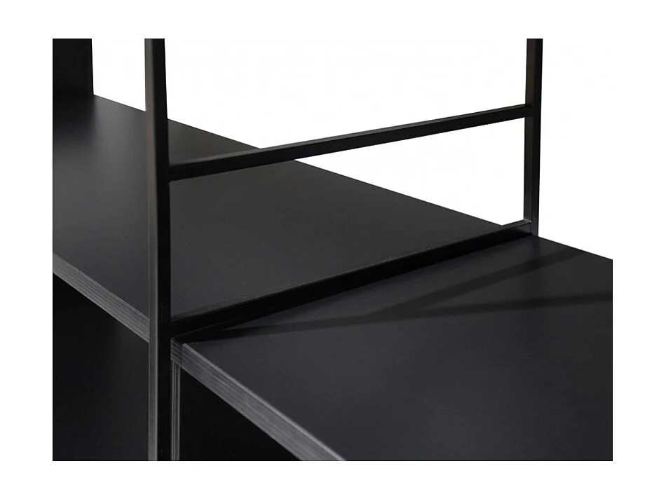 Bibliothèque 6 étagères L.180 cm en métal et décor bois noir - CONCEPT