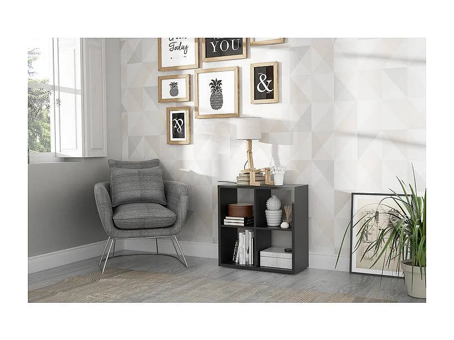 Etagère cube 4 casiers noir mat - CLASSICO