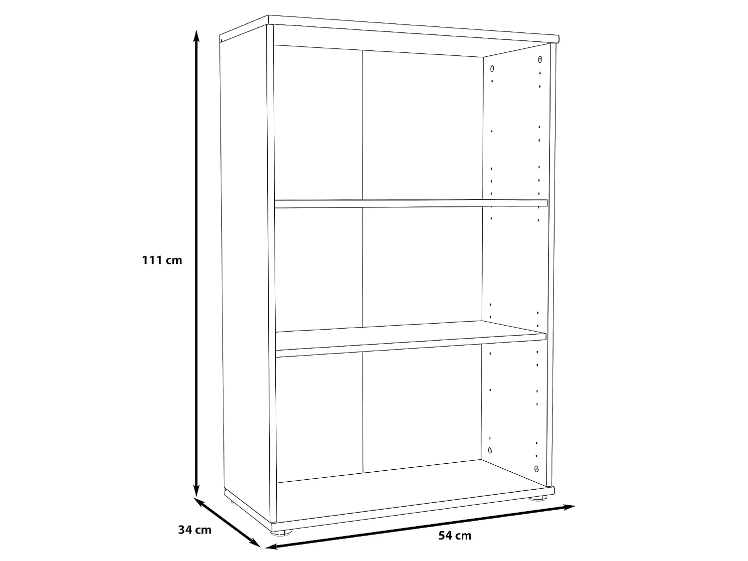 Bibliothèque 2 tablettes blanc Hauteur 111 cm PM - REVERSO
